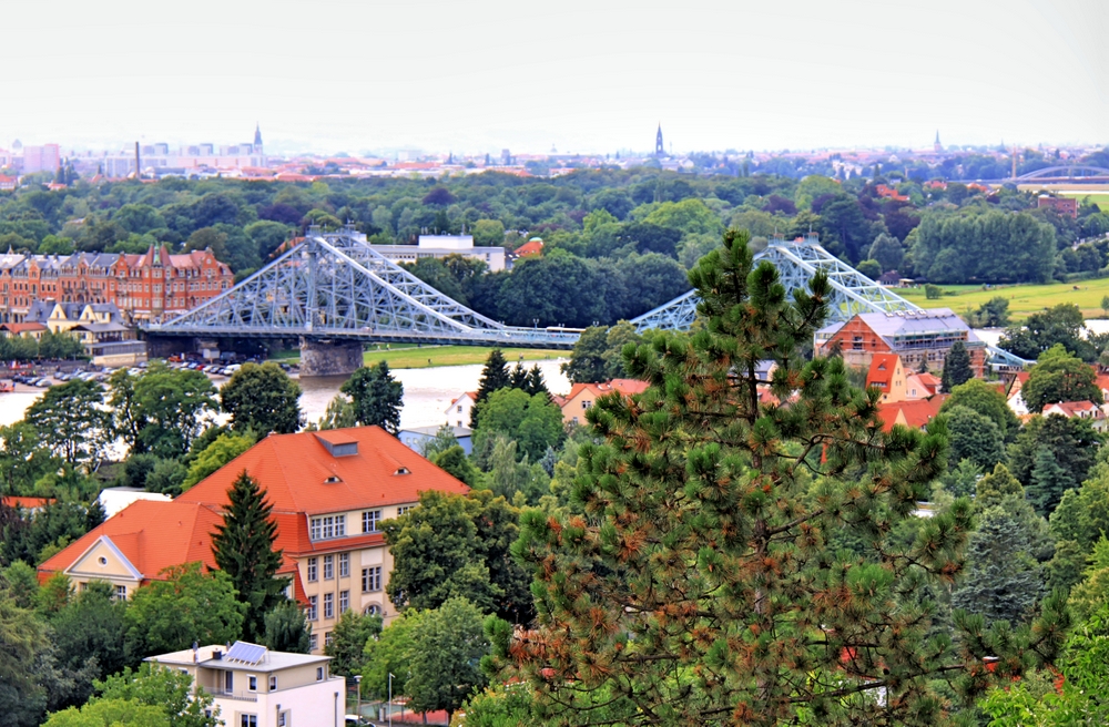 Blick zum Blauen Wunder