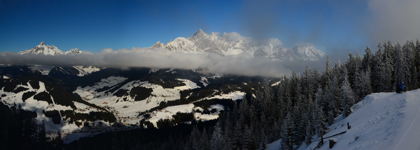 Blick zum Dachstein - Höhenloipe Roßbrand