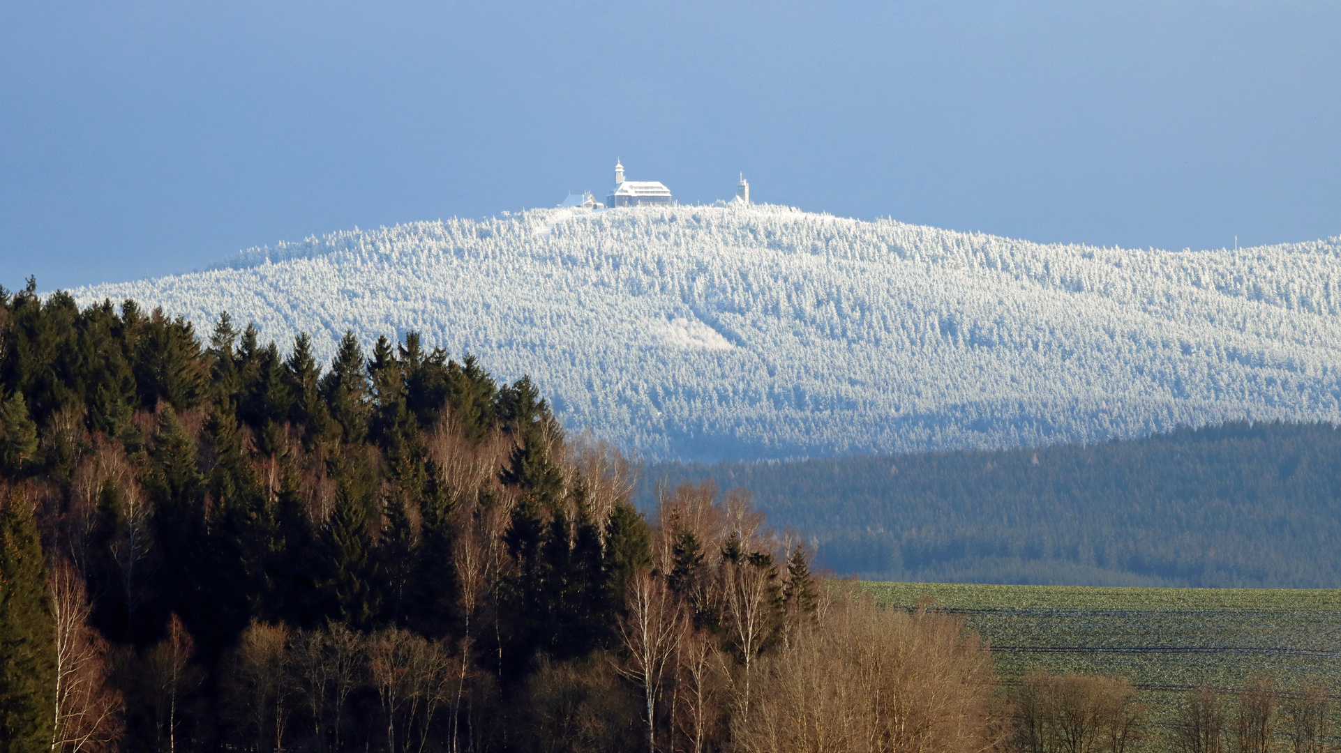 Blick zum Fichtelberg