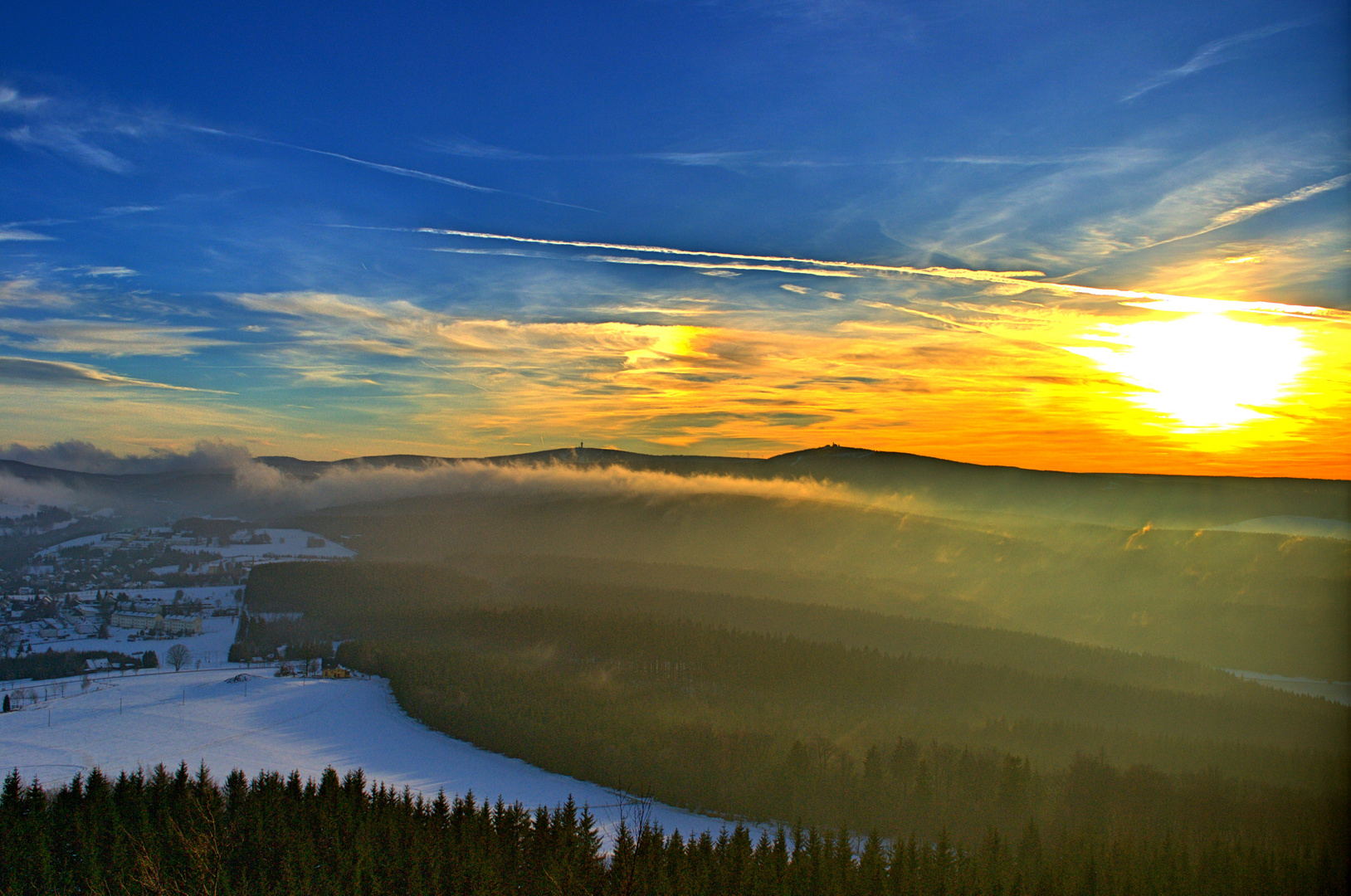 Blick zum Fichtelberg