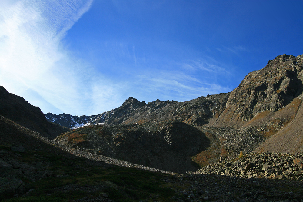 Blick zum Hemerkogel langsam kommt die Sonne weiter nach unten