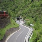 Blick zum italienischen Grenzübergang zur Schweiz Tirano