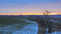 Blick zum Lilienstein und den Bärensteinen in der Sächsischen Schweiz