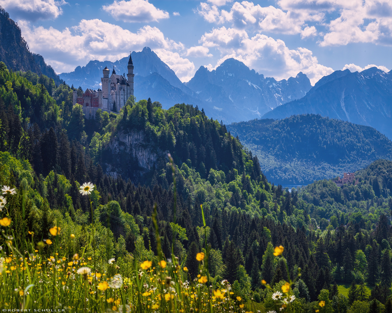 Blick zum Märchenschloss Neuschwanstein