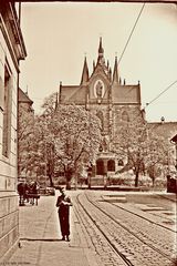 Blick zum Mariendom von der Mainzerhofstraße