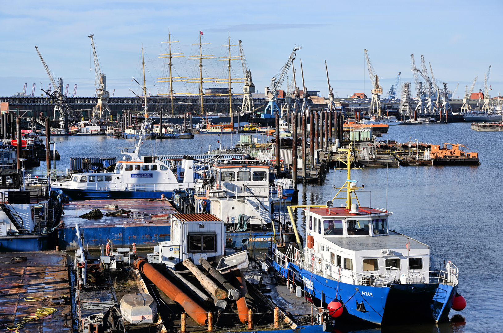 Blick zum Museumshafen Hamburg