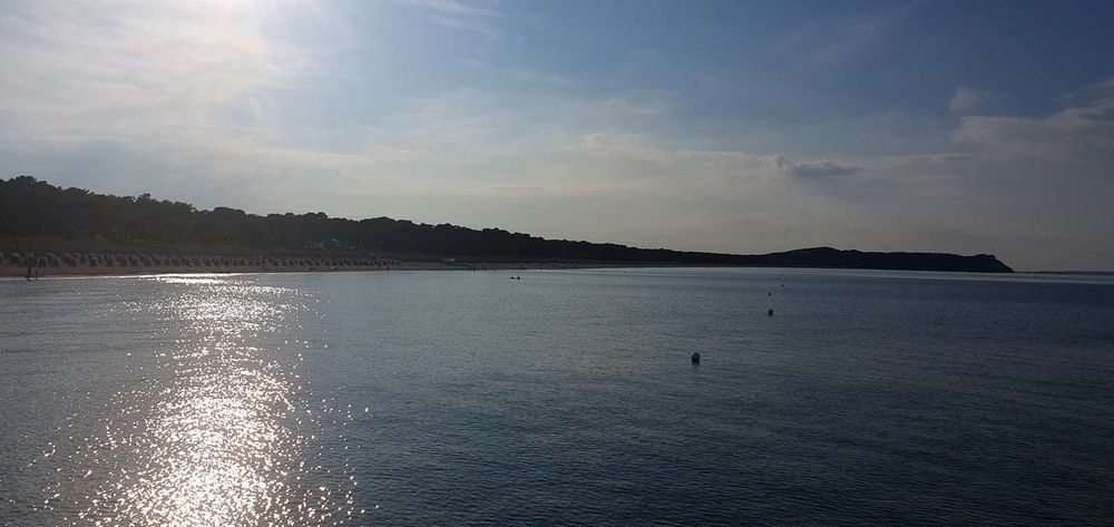 Blick zum Nordstrand im Gegenlicht