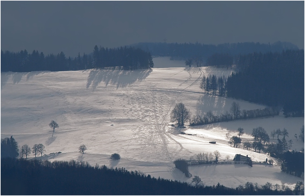 Blick zum Plambacheck. 10km entfernt