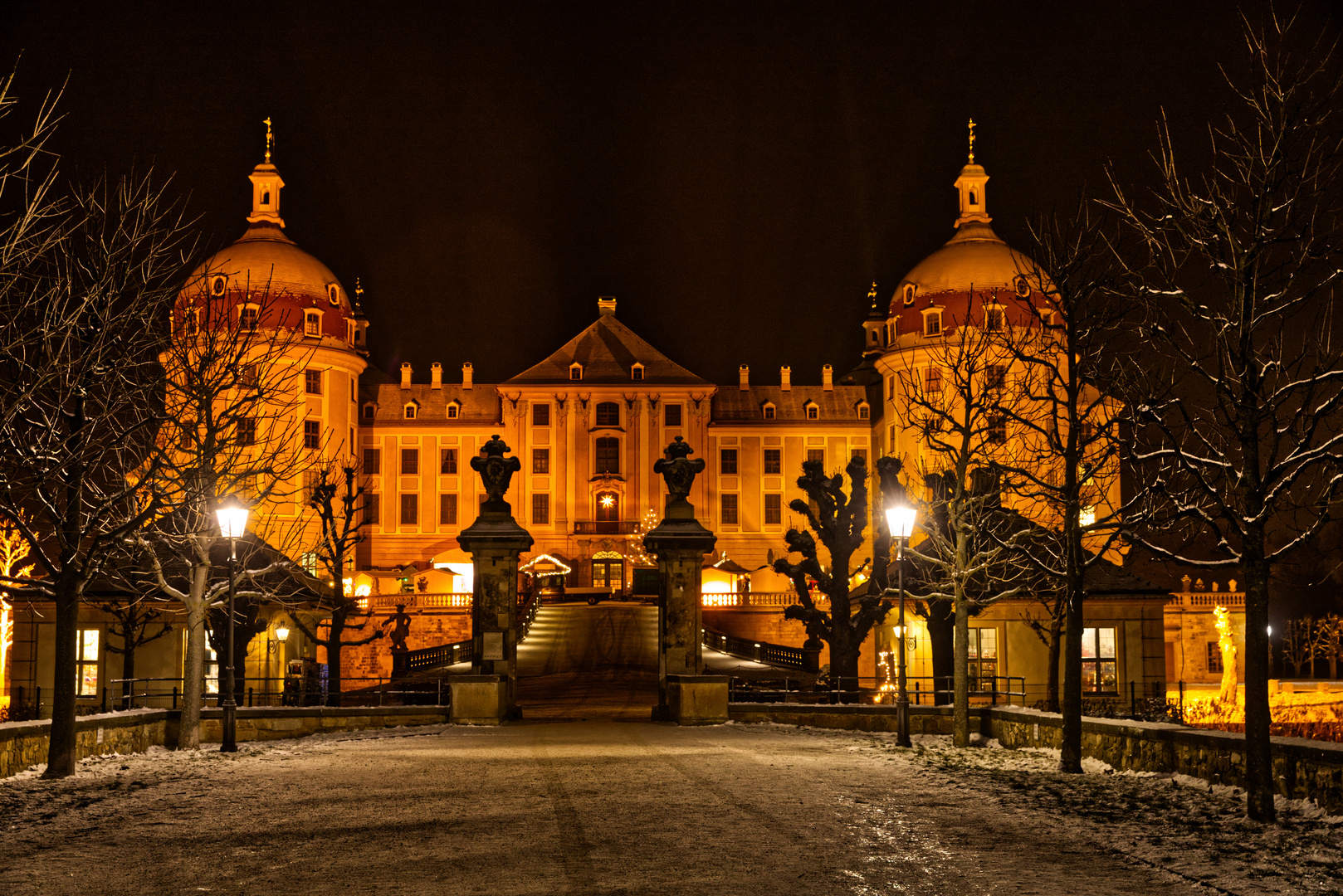 Blick zum Schloss Moritzburg 