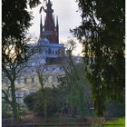 Blick zum Schloß und Kirche in Wörlitz