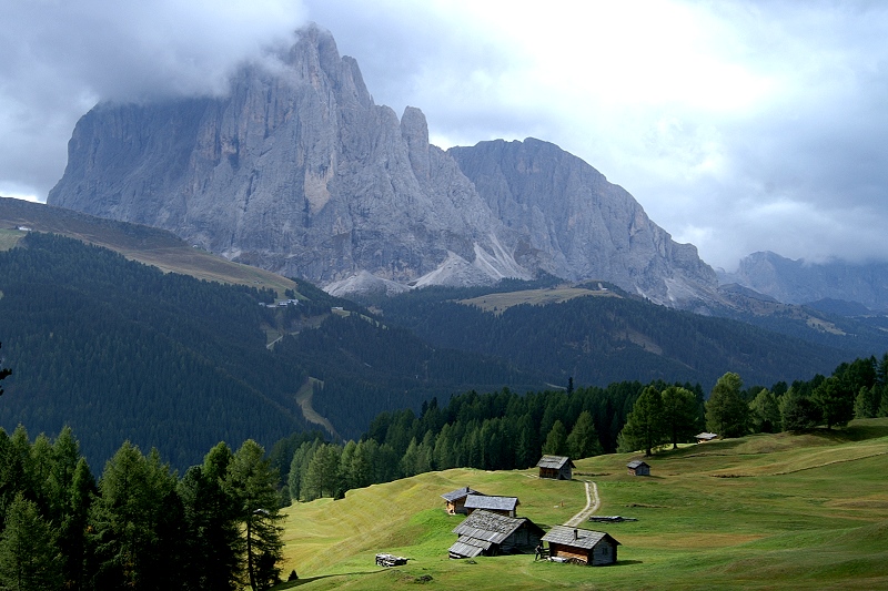 Blick zum Sellajoch (Dolomiten)