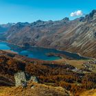 Blick zum Silsersee von oberhalb Furtschellas