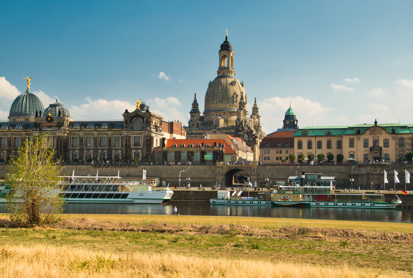 Blick zum Terrassenufer in Dresden