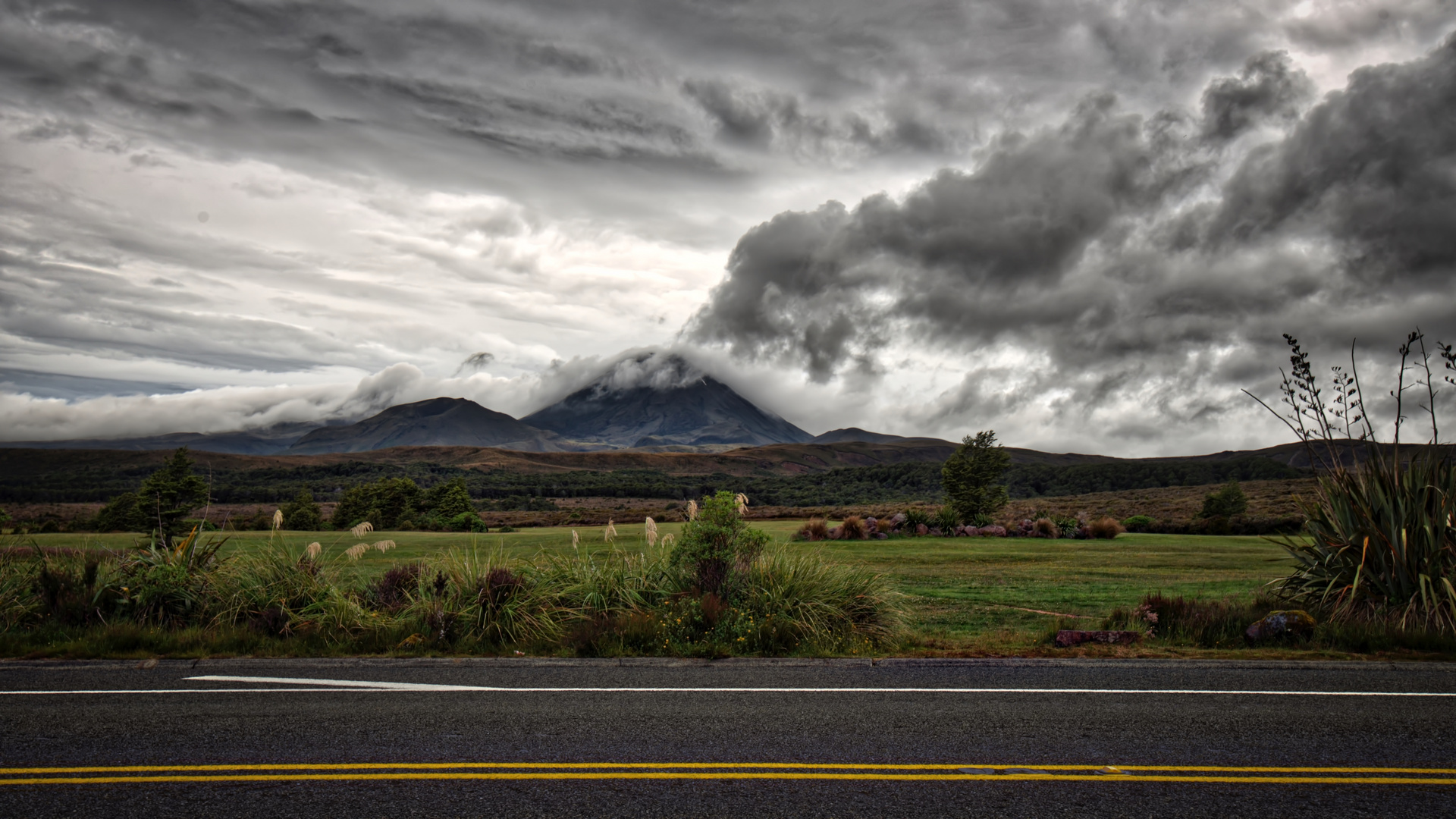Blick zum Tongariro-Massiv