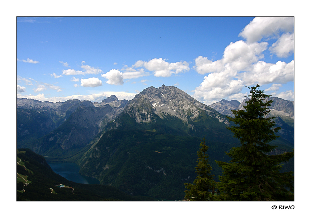 Blick zum Watzmann und zum Königssee.......