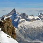 Blick zum Weishorn und anderen aus 3899 m  neu beschnitten und bearbeitet