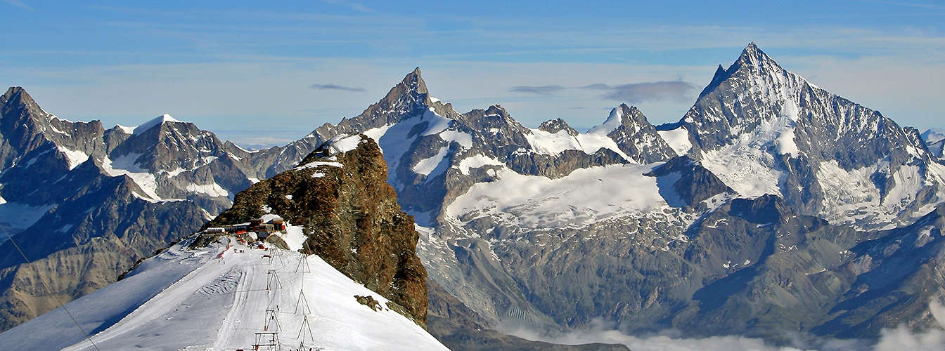 Blick zum Weishorn und anderen aus 3899 m  neu beschnitten und bearbeitet