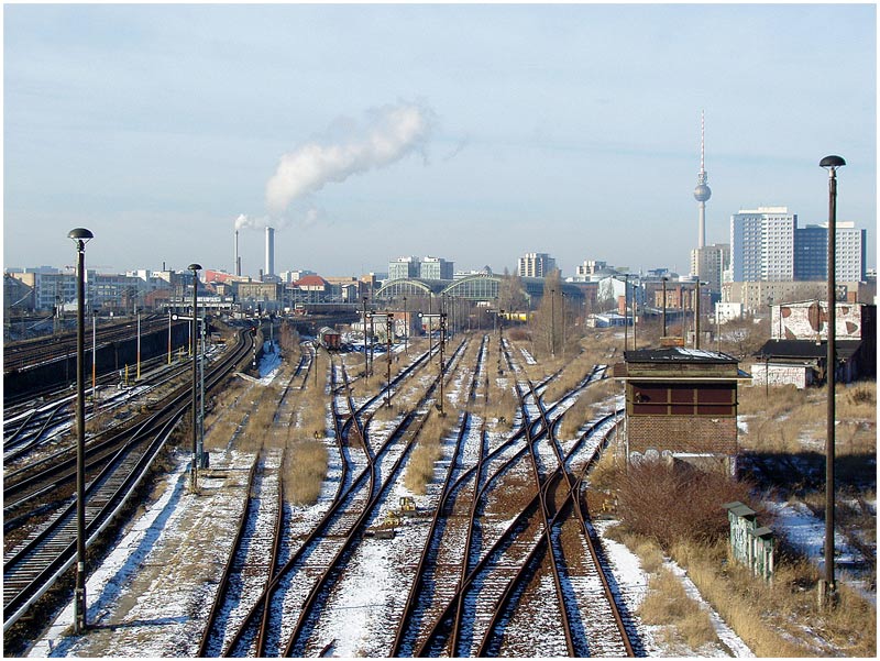 Blick zum Wriezener Güterbahnhof, ungenutzt,