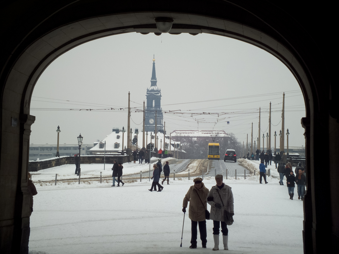 Blick zur Augustusbrücke Dresden