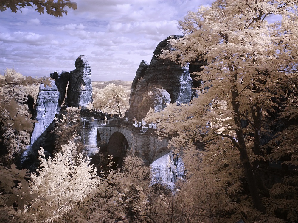 Blick zur Basteibrücke