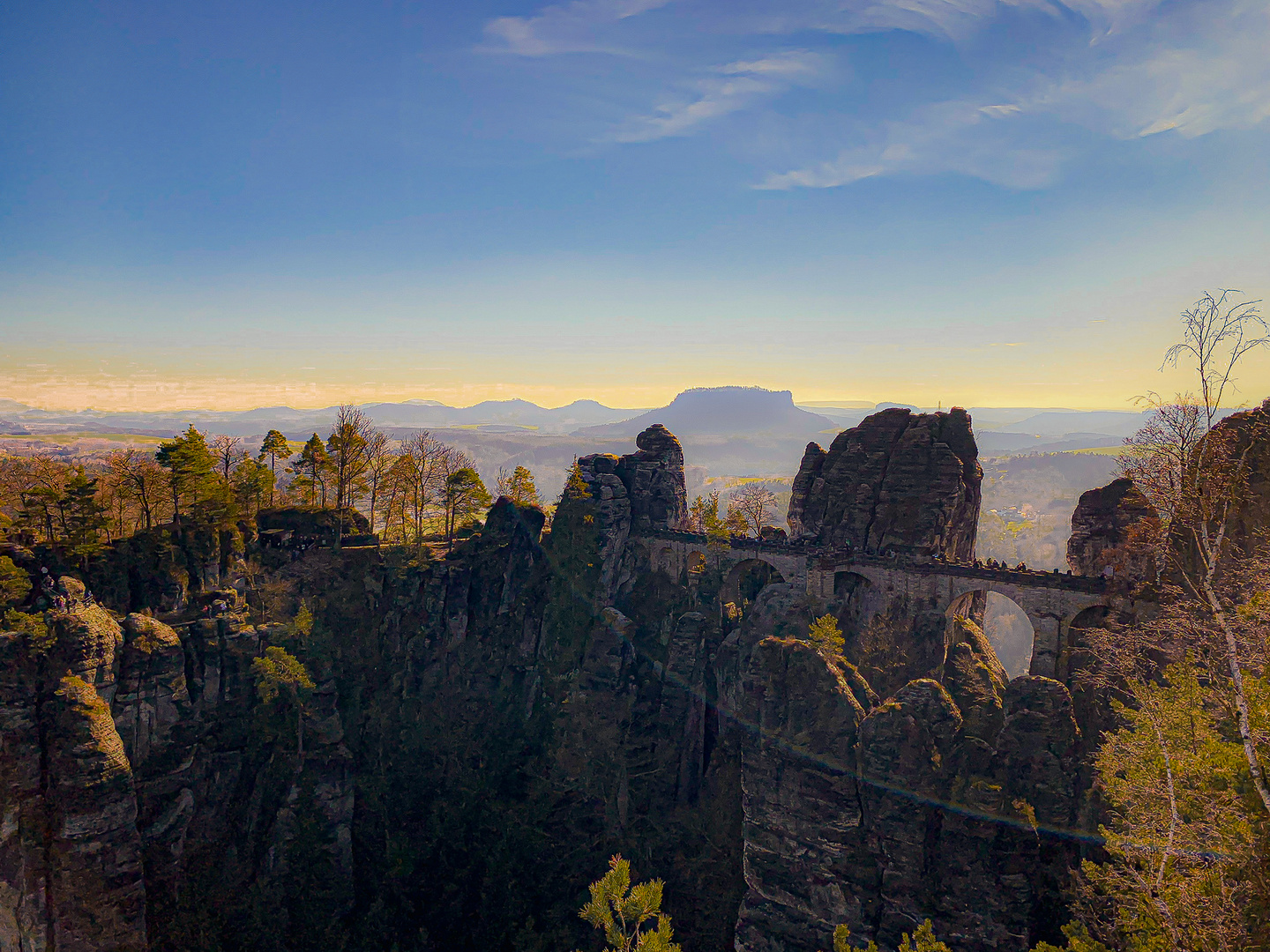 Blick zur Basteibrücke