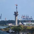 Blick zur Baustelle der Puente Atlántico...