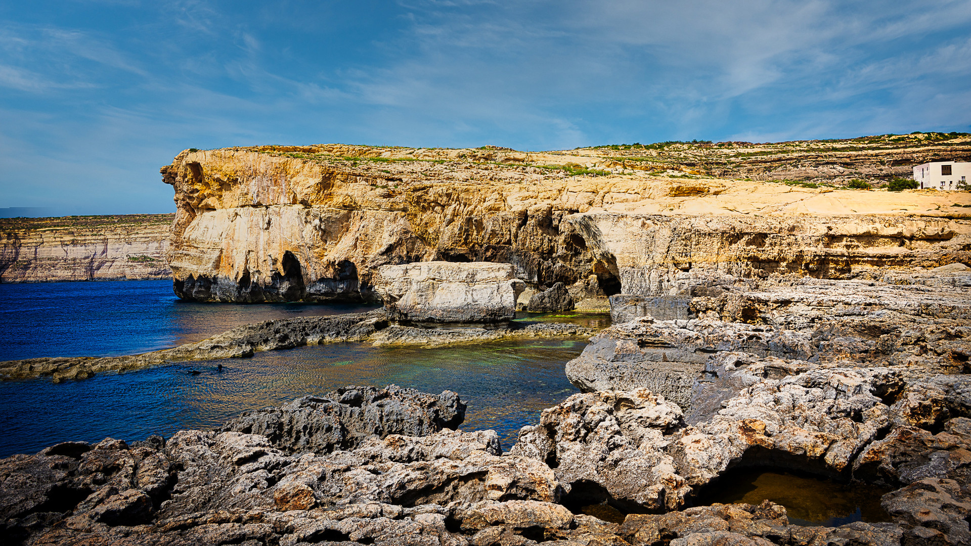 Blick zur Blue Hole auf Gozo