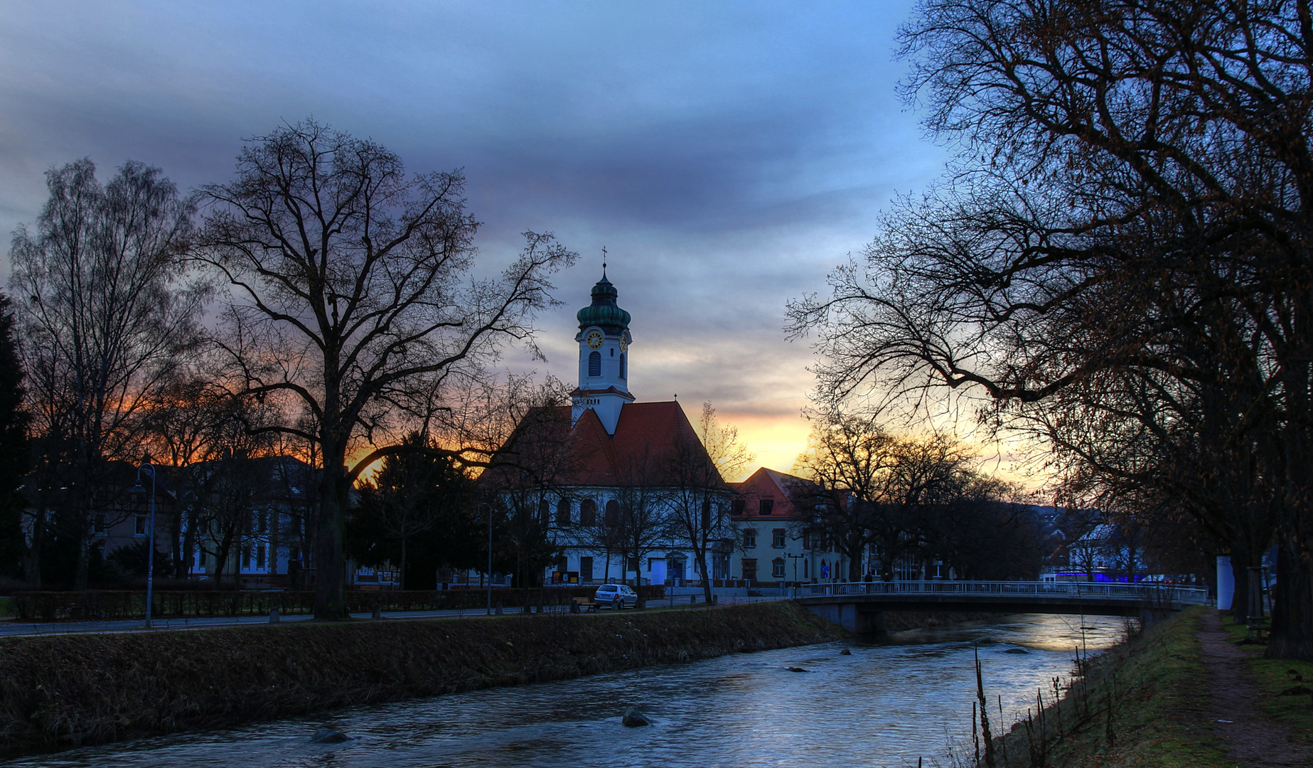 Blick zur Christuskirche in Donaueschingen