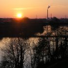 Blick zur Ebert-Brücke beim Sonnenuntergang 2007