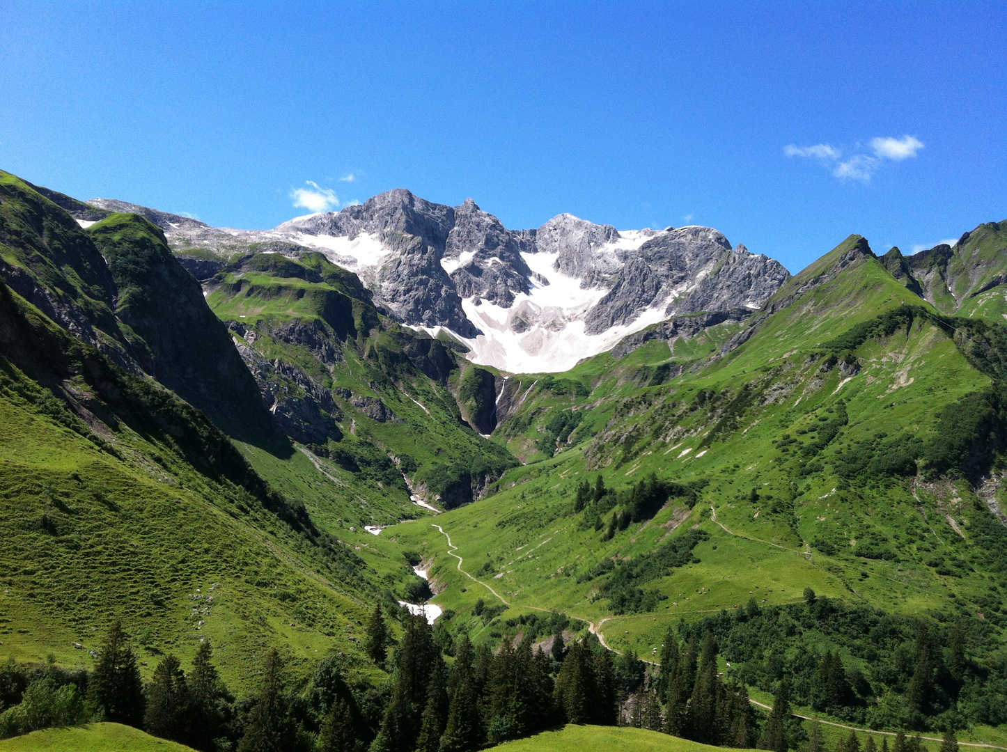 Blick zur Felsbastion der Braunarlspitze