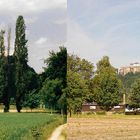 Blick zur Festung Königstein - im Jahre 2000 und 2017.