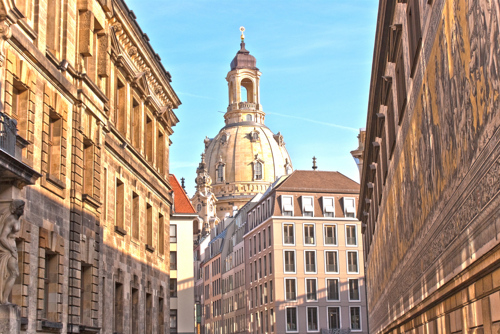 Blick zur Frauenkirche in Dresden