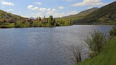 Blick zur gestauten Elbe (Labe) stromaufwärts...