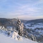 Blick zur Glashütte in der Abendsonne