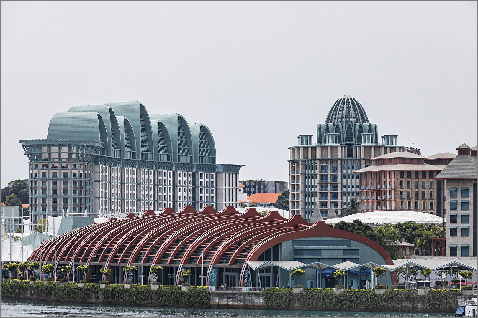 Blick zur Insel Sentosa