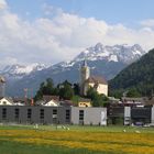 Blick zur katholischen Kirche St.Laurentius in Reichenburg