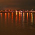 Blick zur Marienbrücke bei Hochwasserwarnstufe 1 der Elbe mit 4,42 Meter Pegel am 05.12.