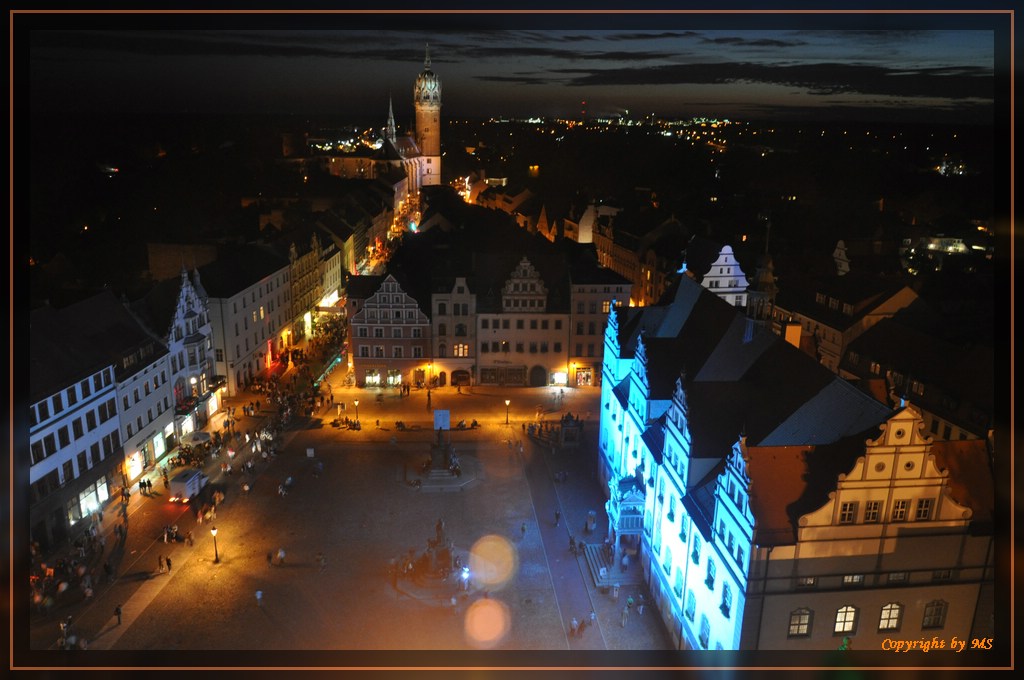 Blick zur Schloßkirche anläßlich der Erlebnisnacht