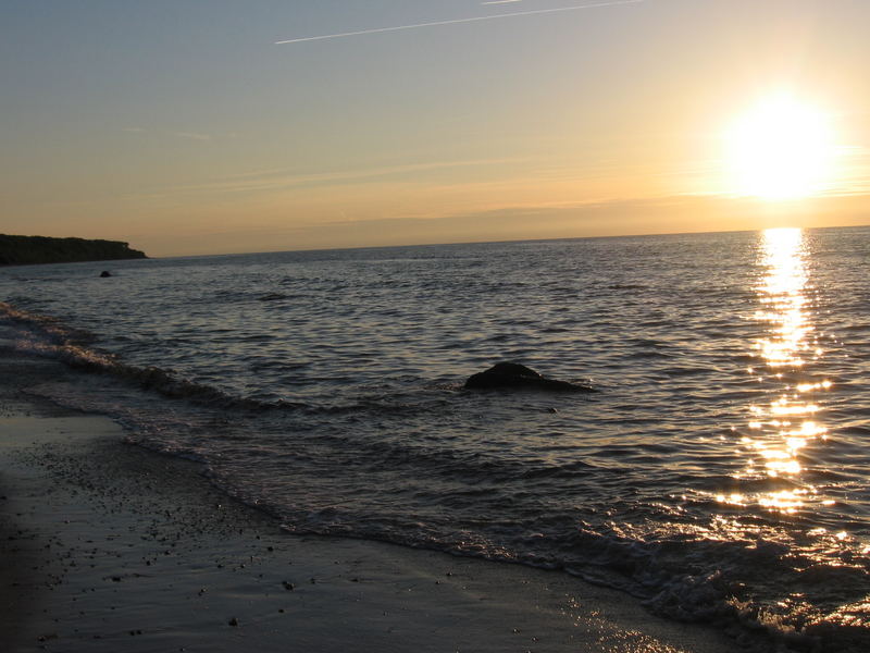 Blick zur Sonne über die Ostsee