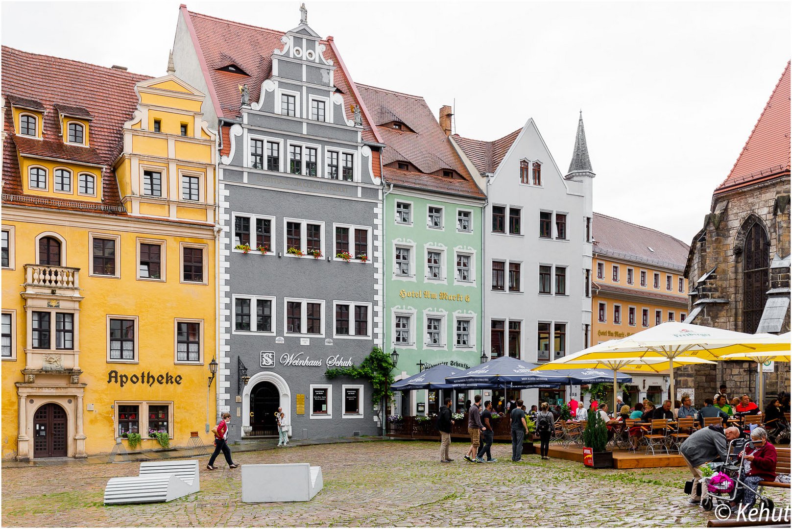 Blick zur Südseite des Marktes in Meißen ...