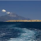 Blick zurück auf den Berg Athos