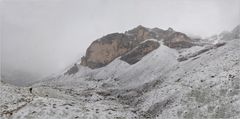 Blick zurück auf die  Wände der Campestrin-Spitzen