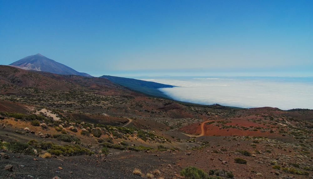 Blick zurück auf Pico del Teide - jetzt ohne Straße :-)