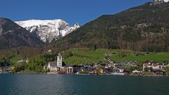 Blick zurück auf St. Wolfgang mit Schafberg