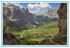 Blick zurück zum Grödner Joch - Dolomiten