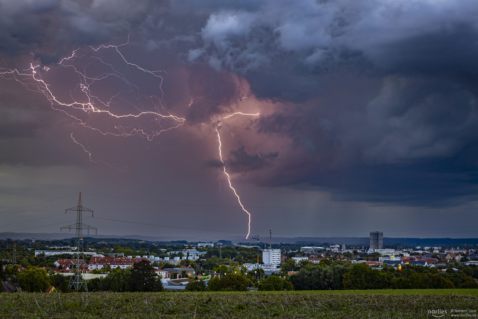 Blitz über Augsburg