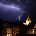 Blitz über dem Zytturm in Zug