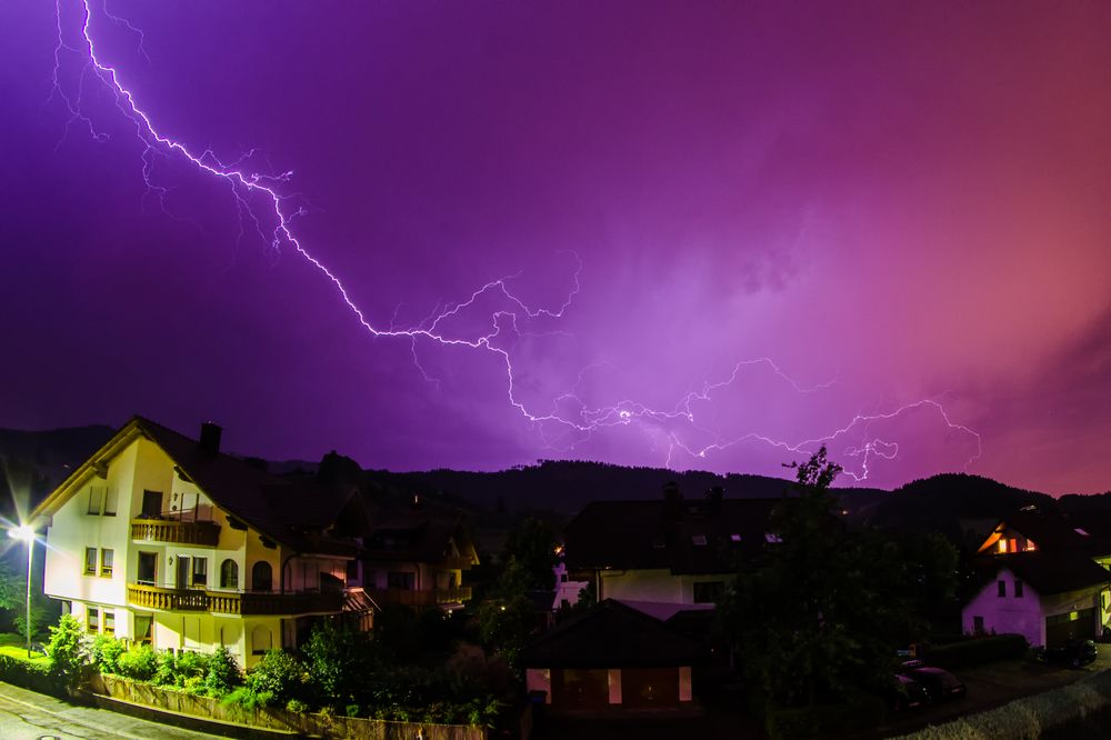 Blitze über dem Schwarzwald