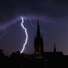 Blitze über Herz-Jesu-Kirche Oberhausen
