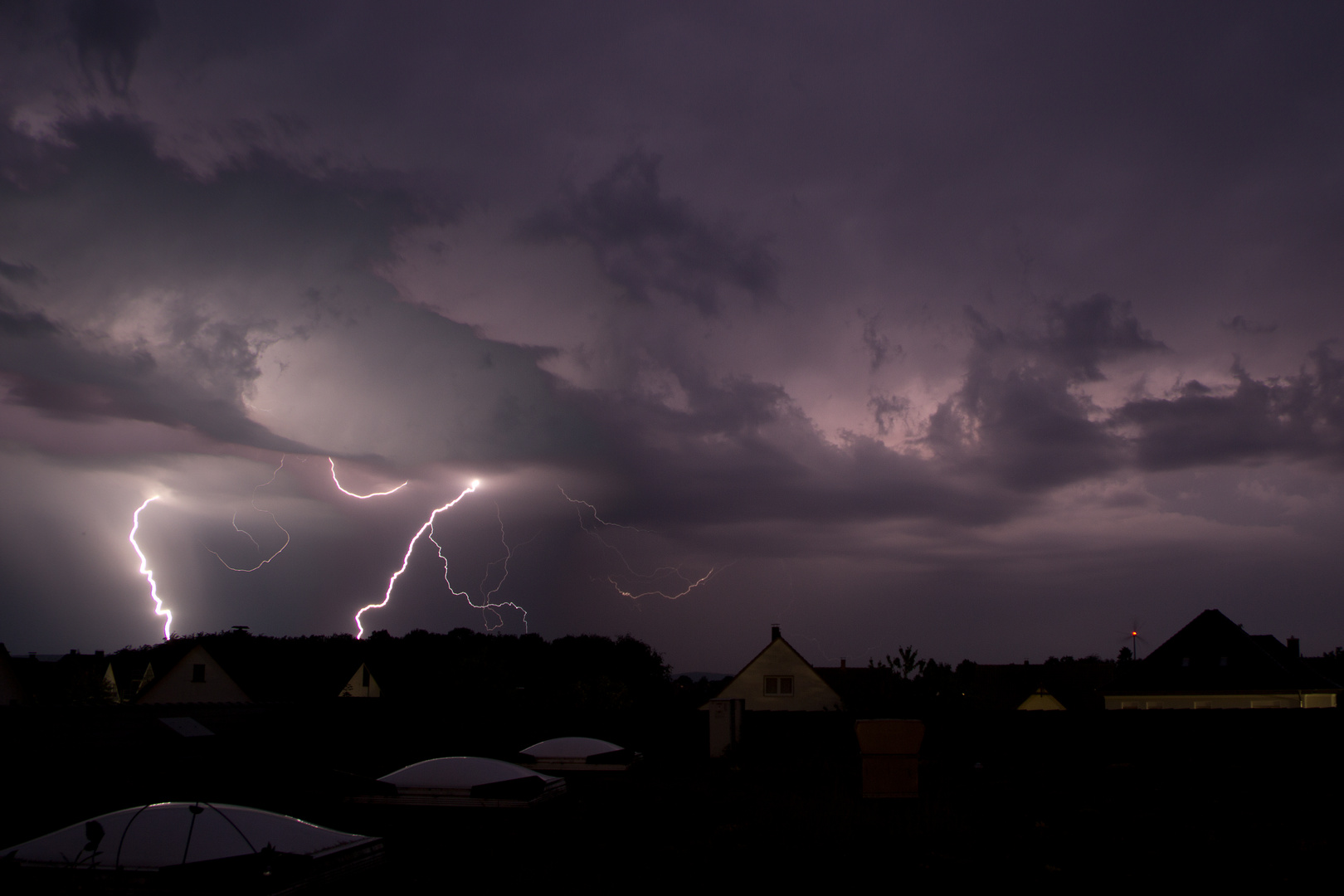 Blitze und Gewitter über Bielefeld